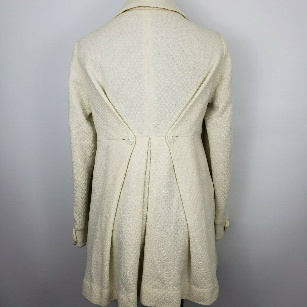 Antho Lux Med wool blend pea coat jacket ivory - Picture 6 of 8